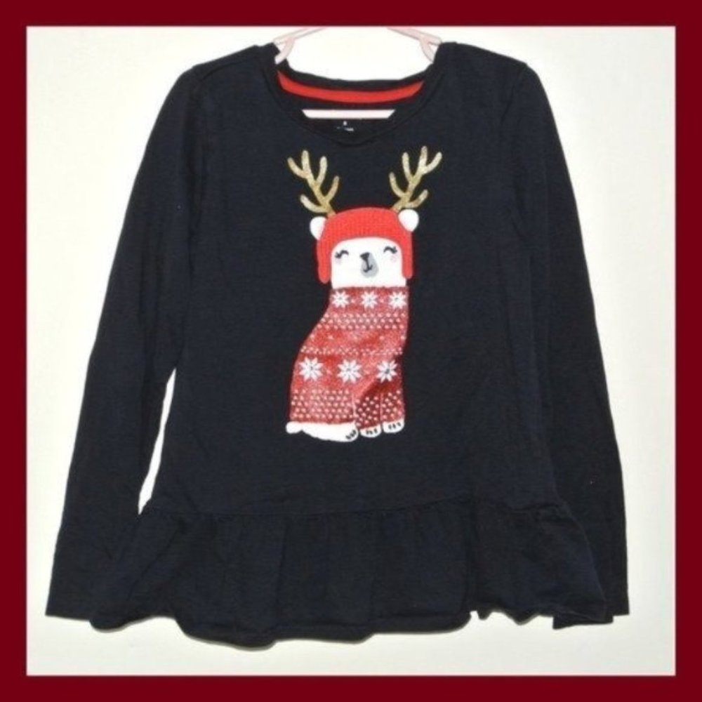 Gymboree Holiday Bear Peplum Top Fair Isle 8‎